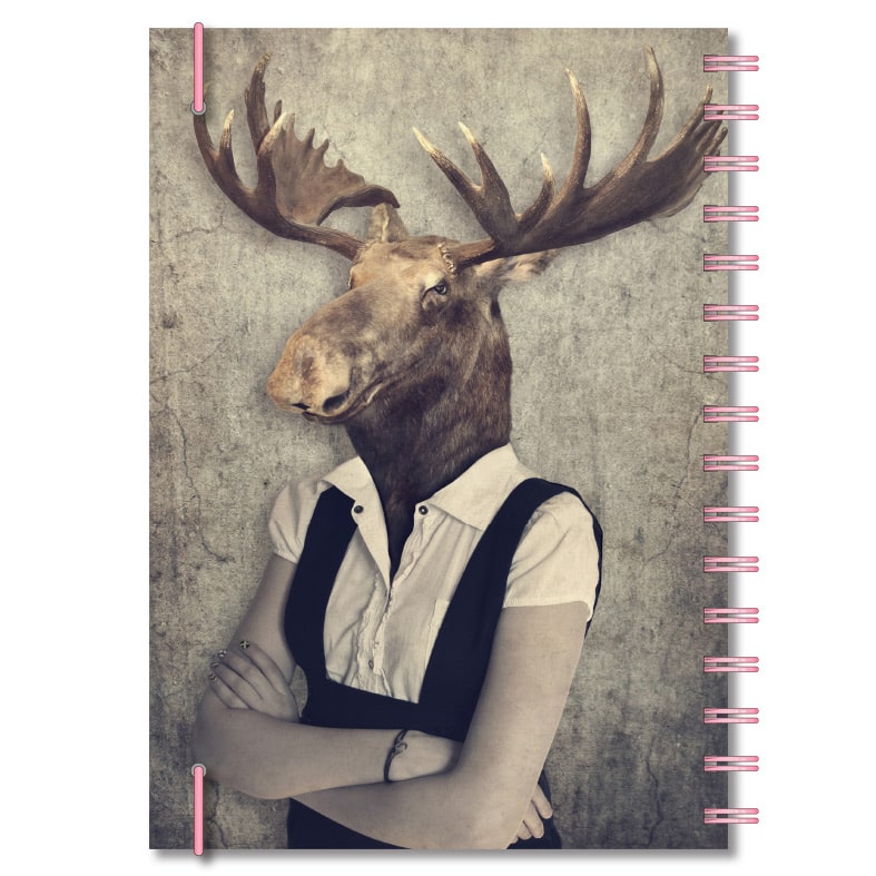Personlig almanacka Vintage älg baksida