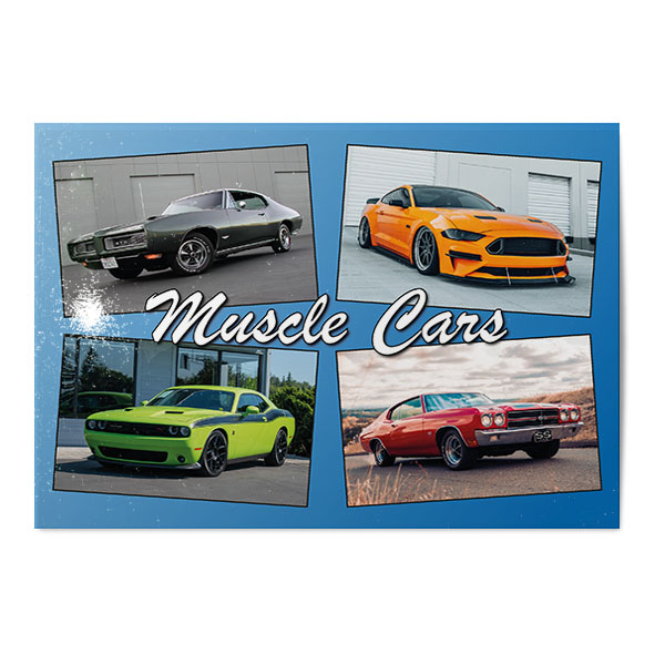 Vykort Muscle Cars Kollage Vykort Muscle Cars Kollage
