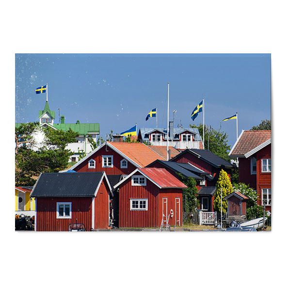 Vykort Röda stugor 1