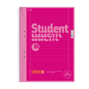 Kollegieblock A4 Student linjerat Rosa
