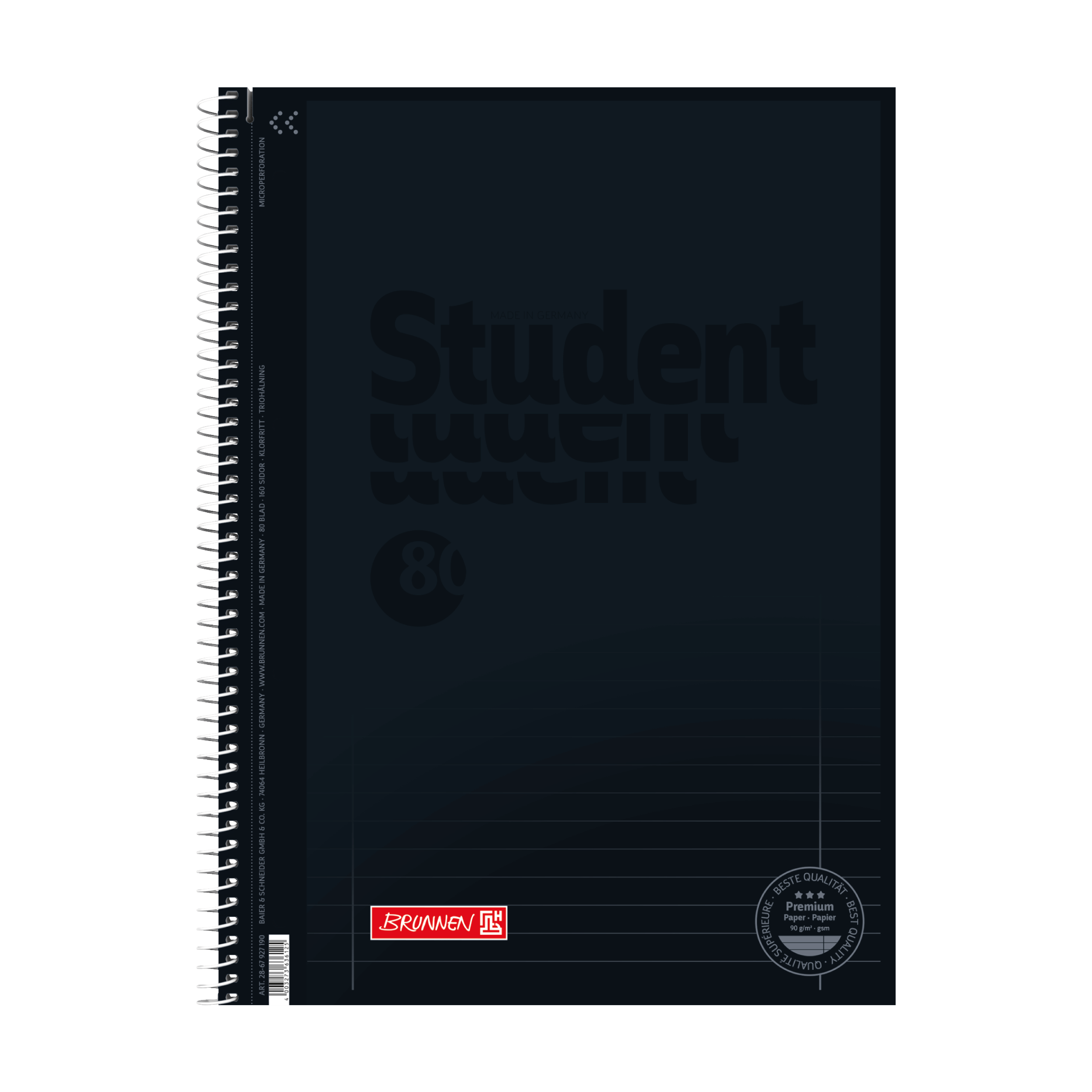 Kollegieblock A4 Student linjerat svart Kollegieblock A4 Student linjerat svart