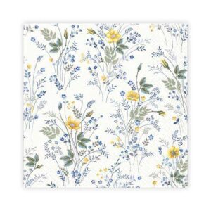 KAFFESERVETT 20P SMÅBLOMSTER BLÅ/GUL