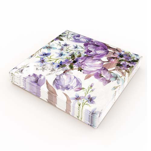 MATSERVETTER 20P LILA BLOMSTER färpackning