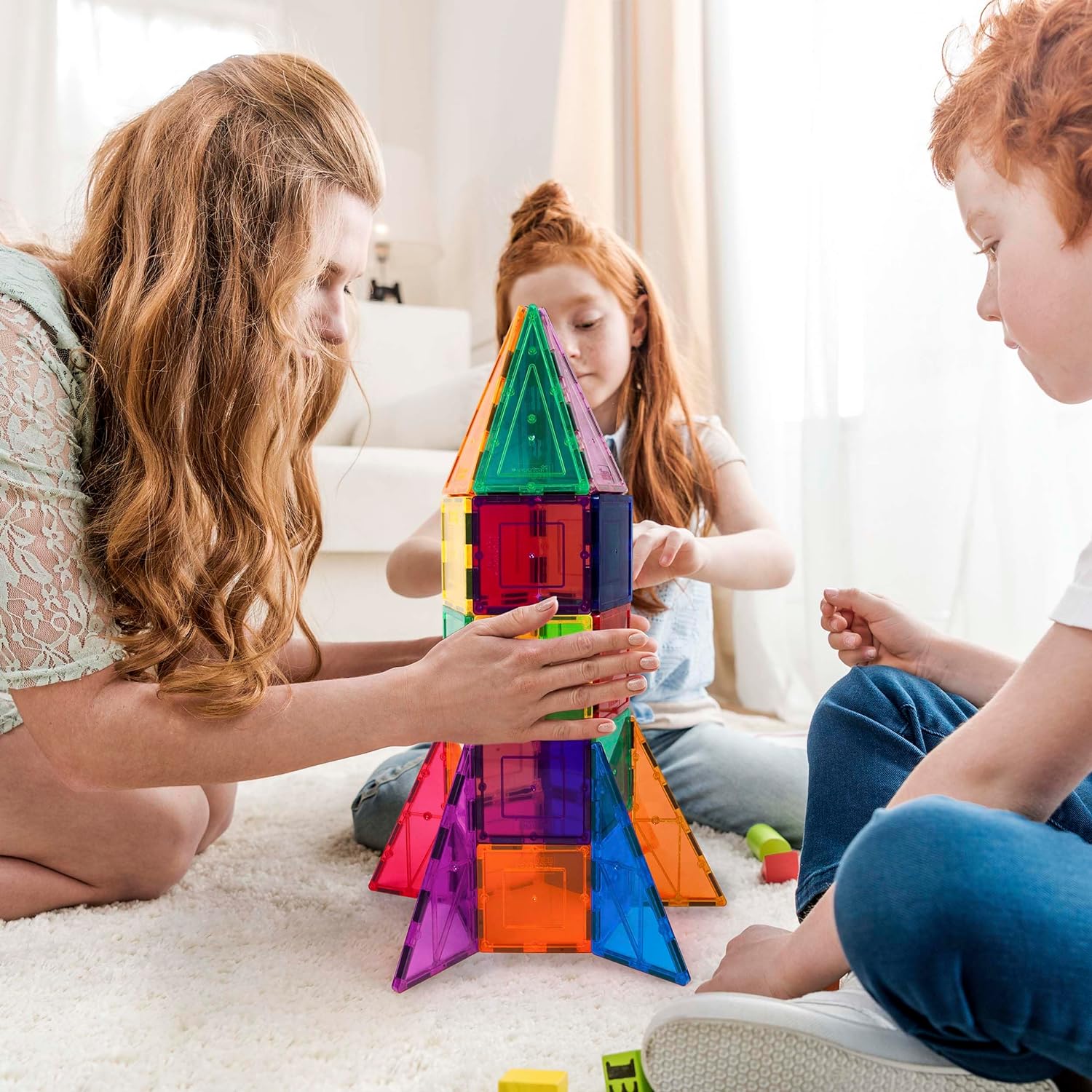PicassoTiles Magnetiska byggnadsplattor Raket 32 delar 2