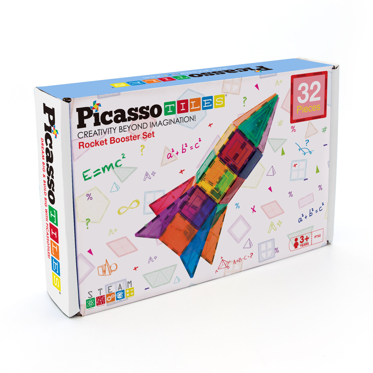 PicassoTiles Magnetiska byggnadsplattor Raket 32 delar PicassoTiles Magnetiska byggnadsplattor Raket 32 delar