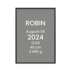 Personlig Födelsetavla Plain Text Grå