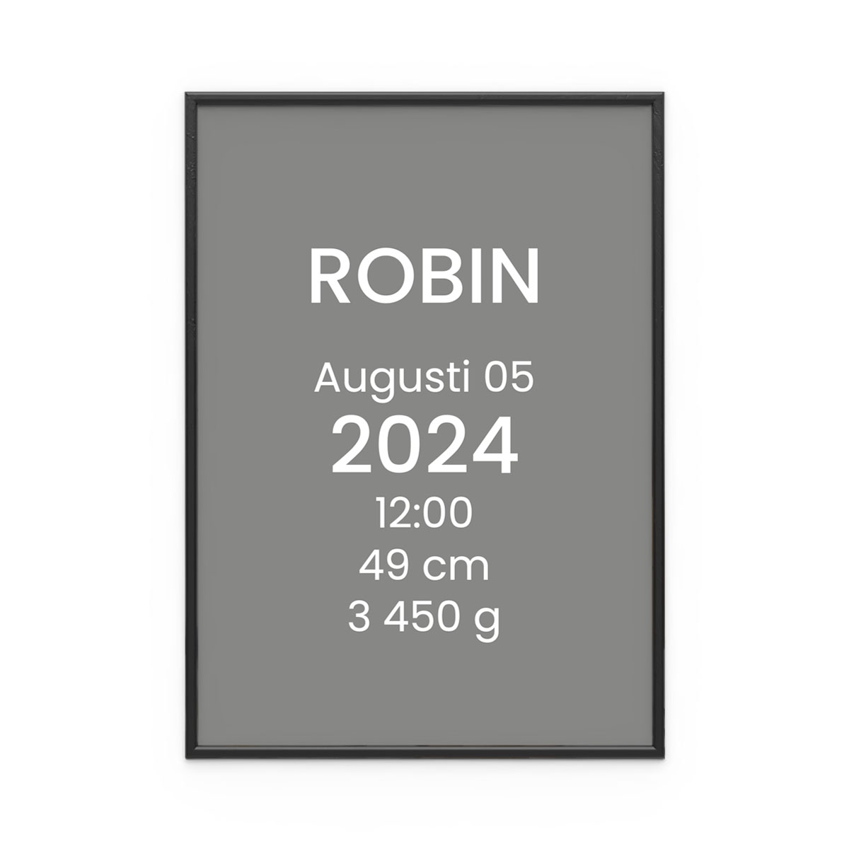 Personlig Födelsetavla Plain Text Grå
