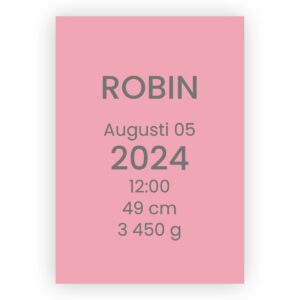 Personlig Födelsetavla Plain Text Rosa