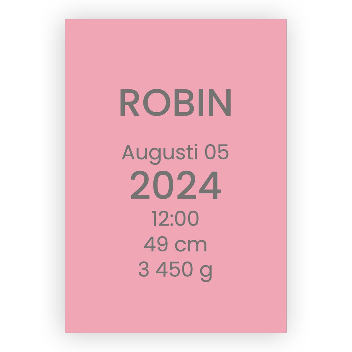 Personlig Födelsetavla Plain Text Rosa