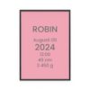 Personlig Födelsetavla Plain Text Rosa