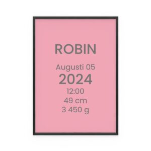 Personlig Födelsetavla Plain Text Rosa