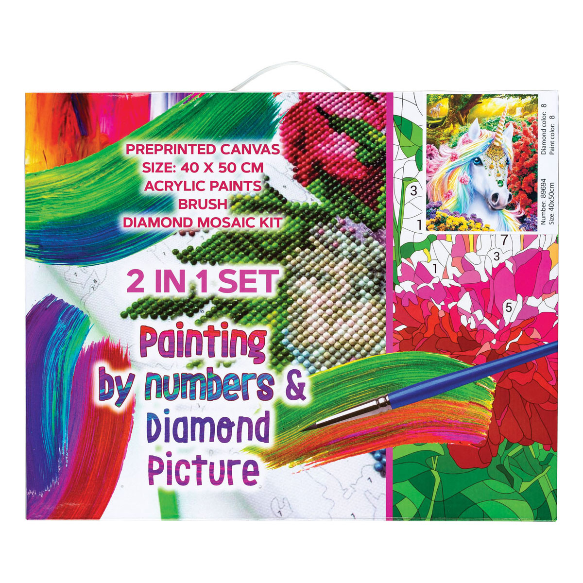Diamntmålning & Paint by numbers Unicorn 40x50