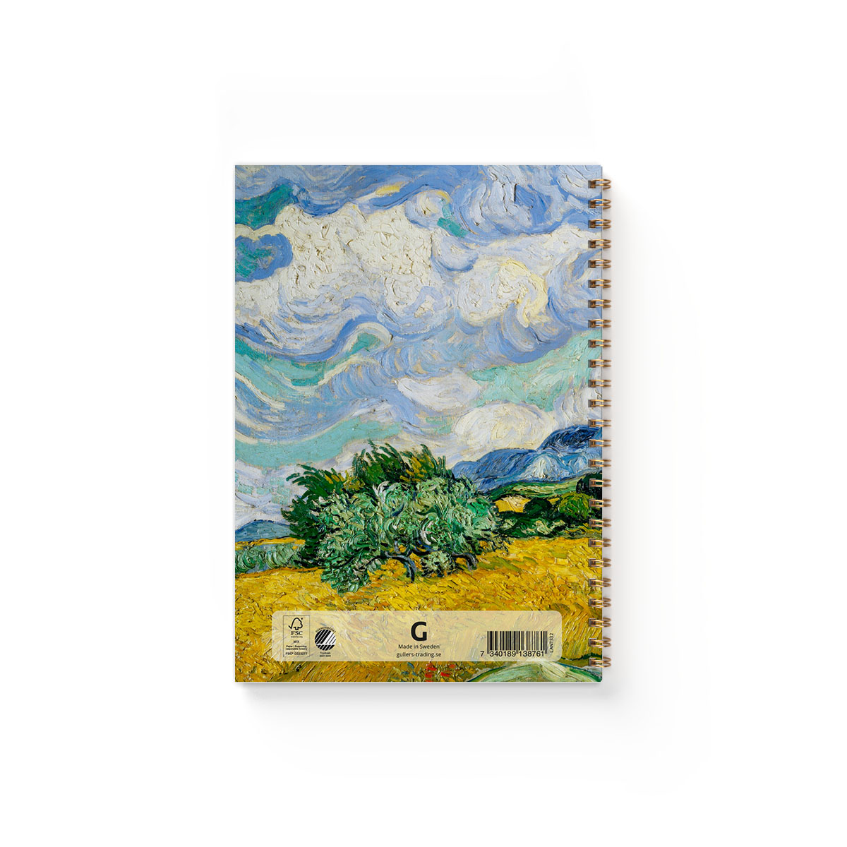 Anteckningsbok A5 Havrefält van Gogh baksida