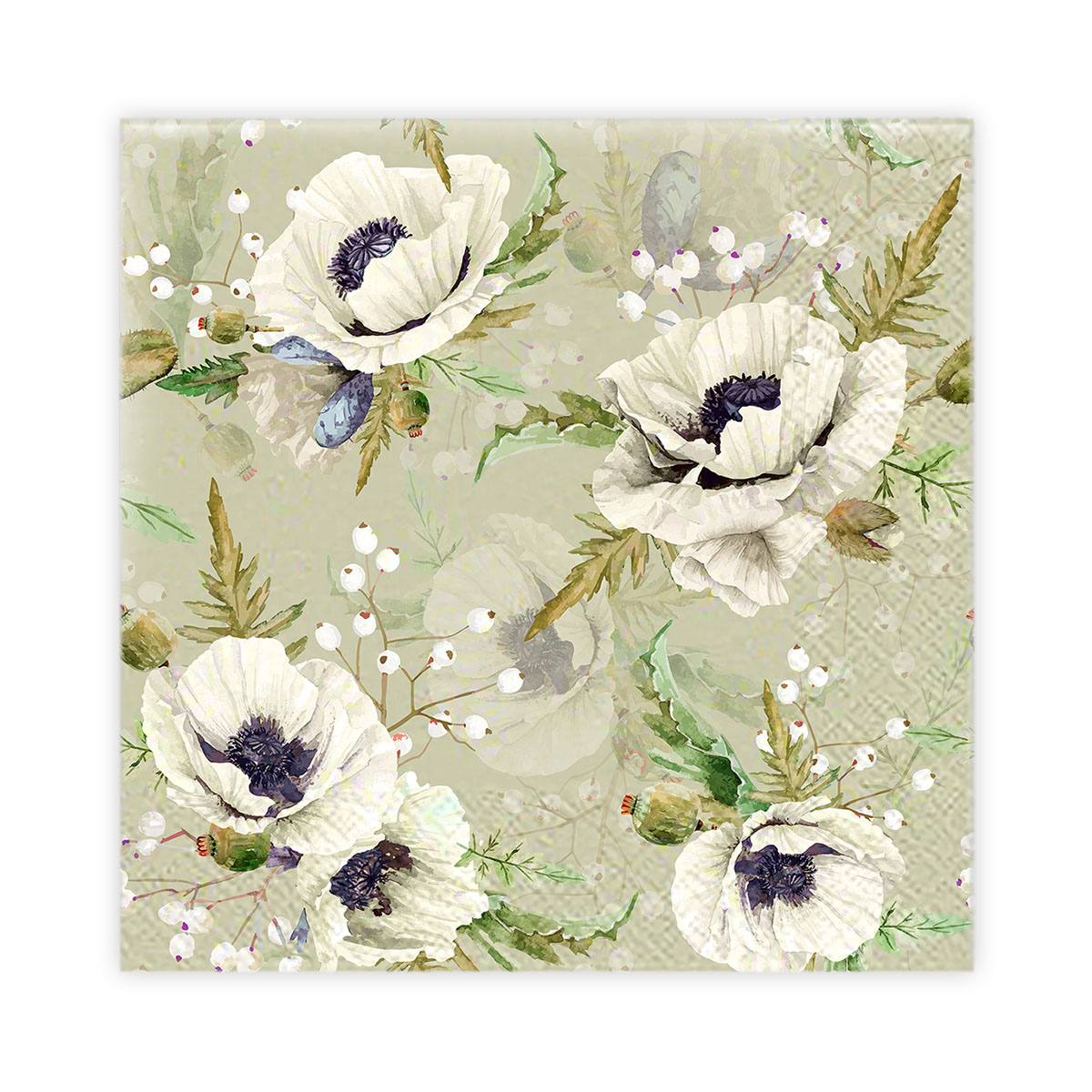 Kaffeservett 20p Blommor vita Kaffeservett 20p Blommor vita