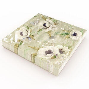 Matservett Blommor vita förpackning