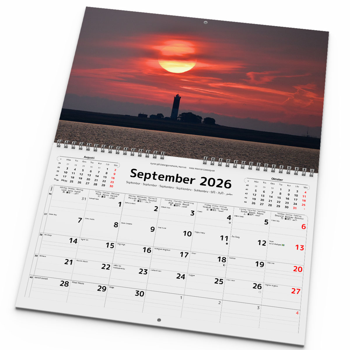Väggkalender Gotland 2026 uppslag