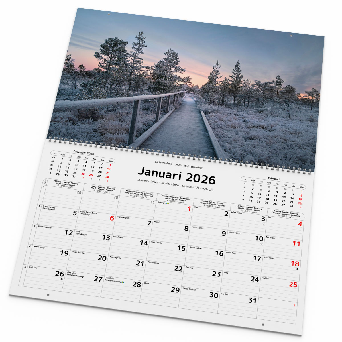 Väggkalender Look at Sweden Panorama 2026 uppslag