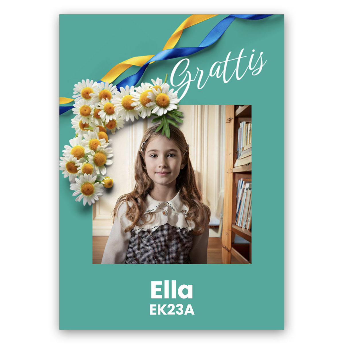 Studentskylt Kamomill Grön Grattis produkt