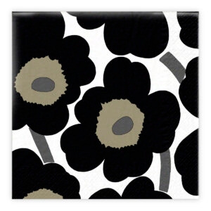 Matservetter 20p Marimekko Unikko svartvit 314002