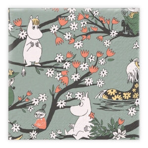 Matservetter 20p Moomin Förälskad grön 030335