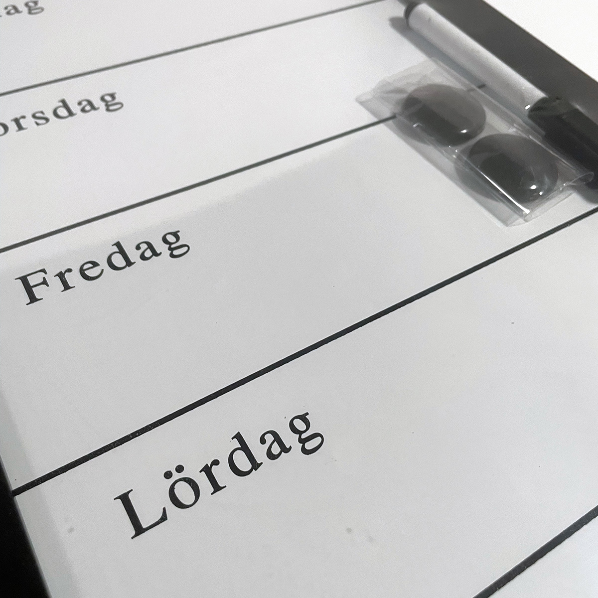 Veckoplanerare Whiteboard svart 3