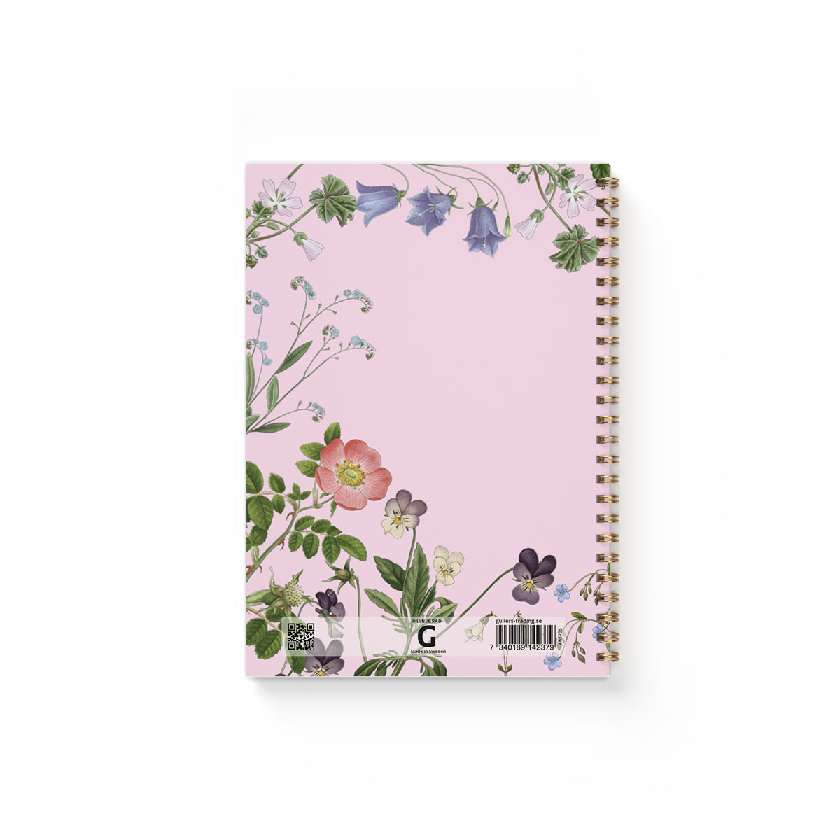 Skissblock Wildflower rosa baksida