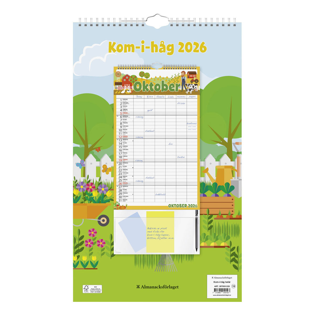Familjekalender Kom i håg 2026 Familjekalender Kom i håg 2026