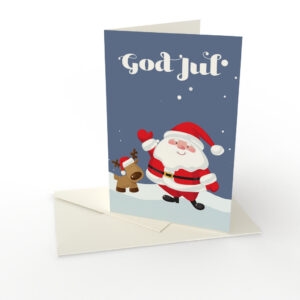 Julkort Tomte och ren