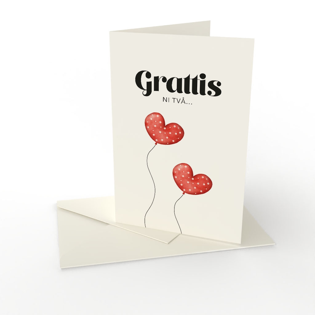 Kort vikt Grattis ni två hjärtan