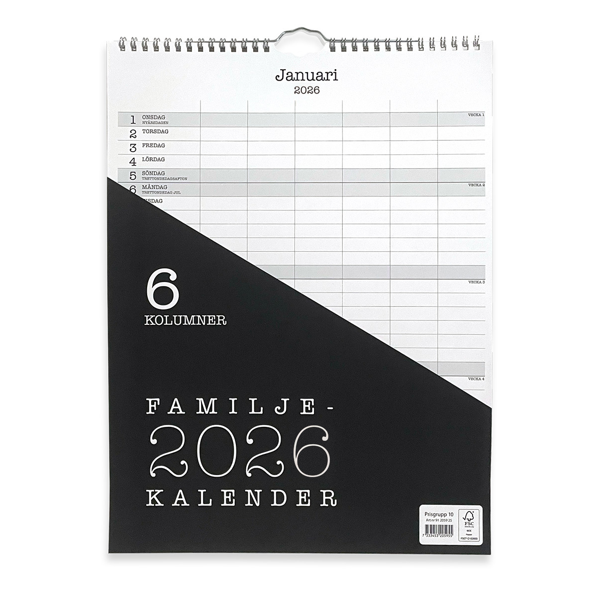 Familjekalender 6 kolumner 2026 Familjekalender 6 kolumner 2026
