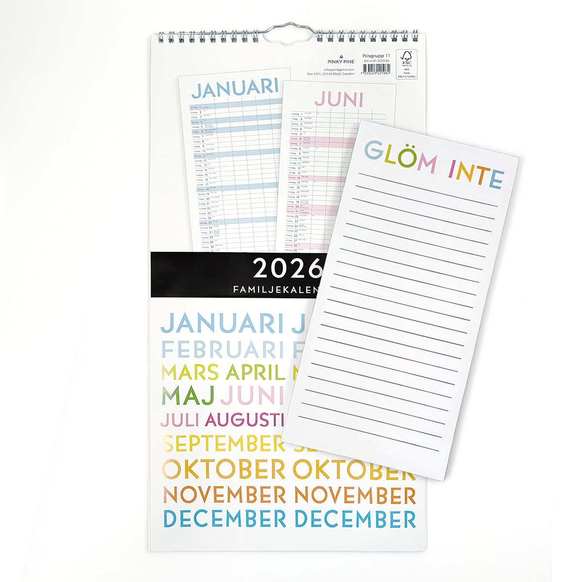 Familjekalender fem kolumner 2026 Familjekalender fem kolumner 2026