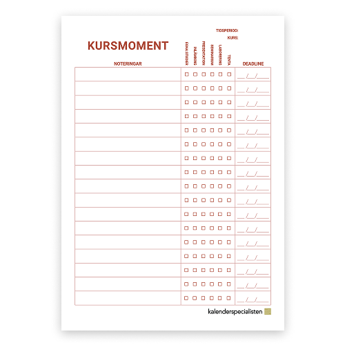 Gratis Kursmoment-mall Förhandsvisning av nedladdningsbart dokument