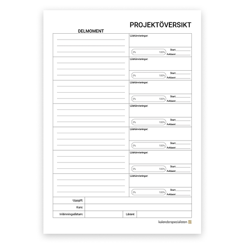 Gratis projektöversikt Förhandsvisning av nedladdningsbart dokument