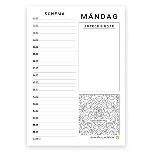Gratis Veckoplanering med Mandala Förhandsvisning av nedladdningsbart dokument